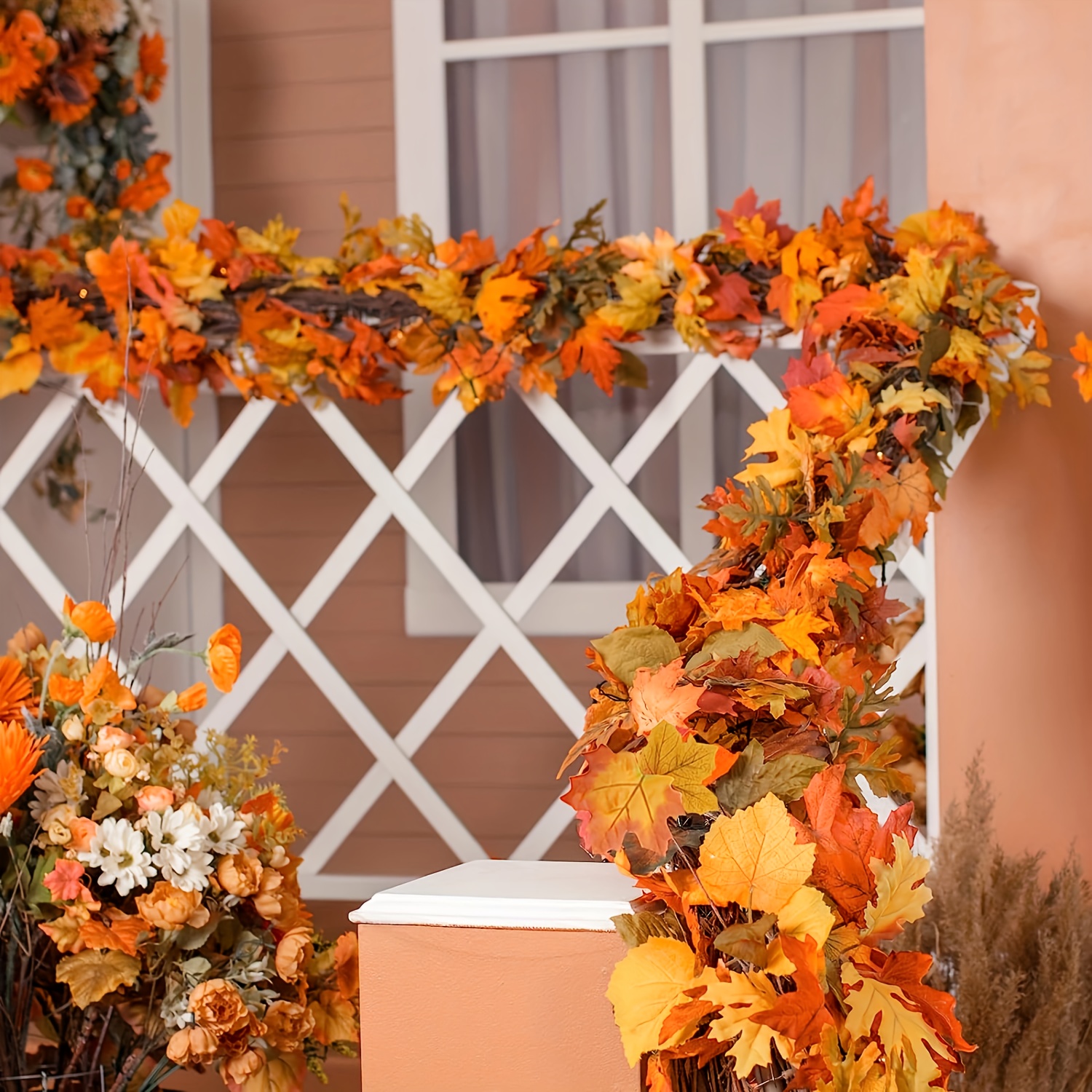 100CM Autumn Artificial Maple  - Christmas Wreath Fake recensione e prezzo