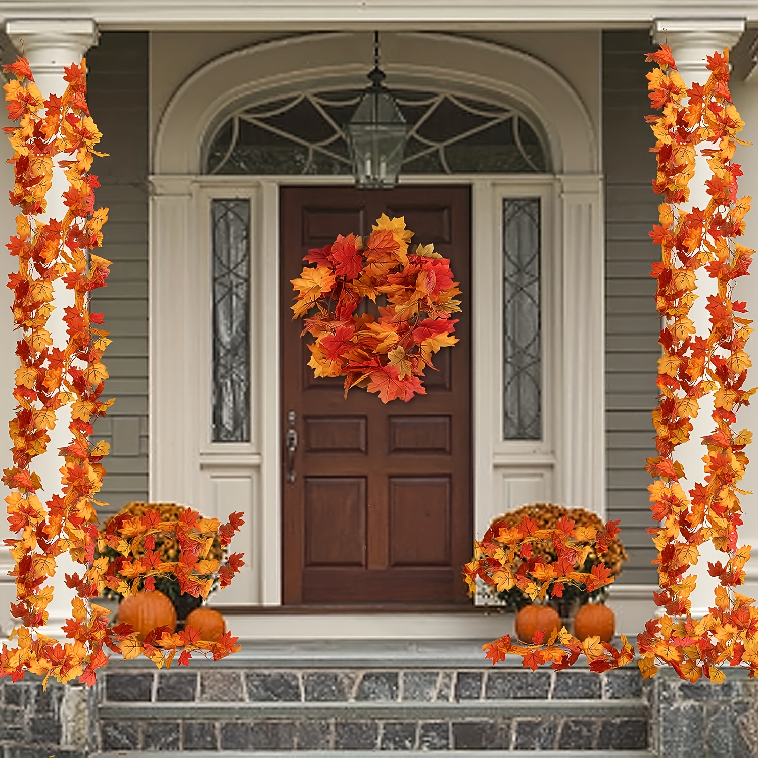 100CM Autumn Artificial Maple  - Christmas Wreath Fake recensione e prezzo