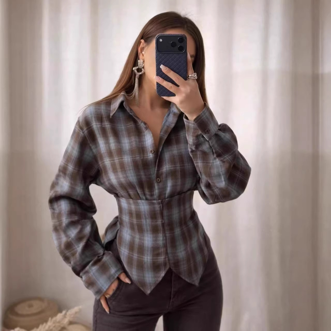 Loose Women's Plaid Blouse Vin - Christmas Throw Blanket recensione e prezzo