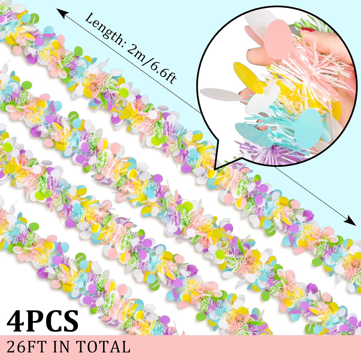 4pc Easter Tinsel Garlands Col - Tinsel Garland Decoration recensione e prezzo