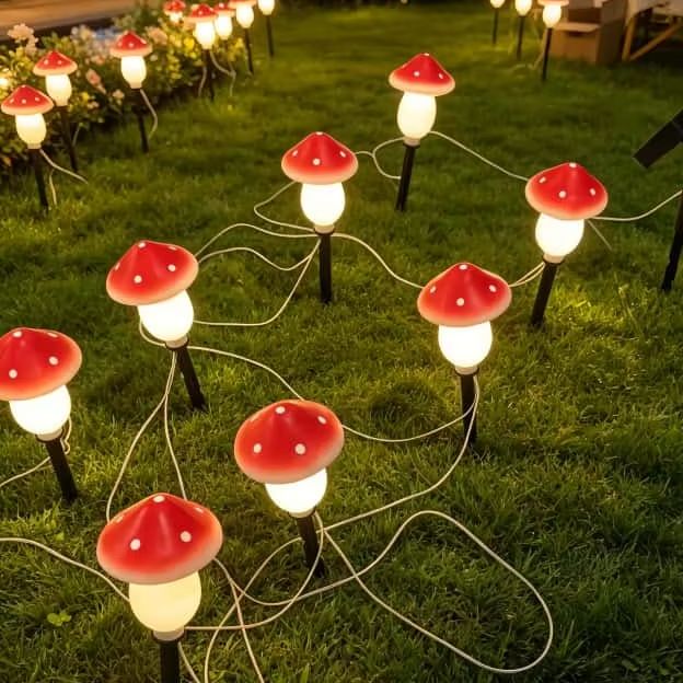 Solar Mushroom String Lights W - Christmas Lights Outdoor recensione e prezzo