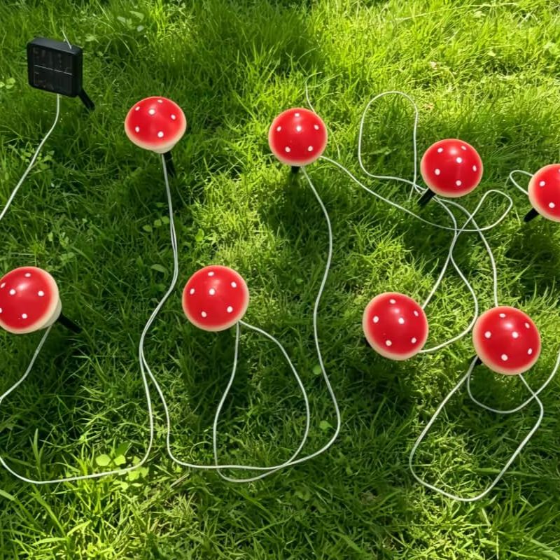 Solar Mushroom String Lights W - Christmas Lights Outdoor recensione e prezzo