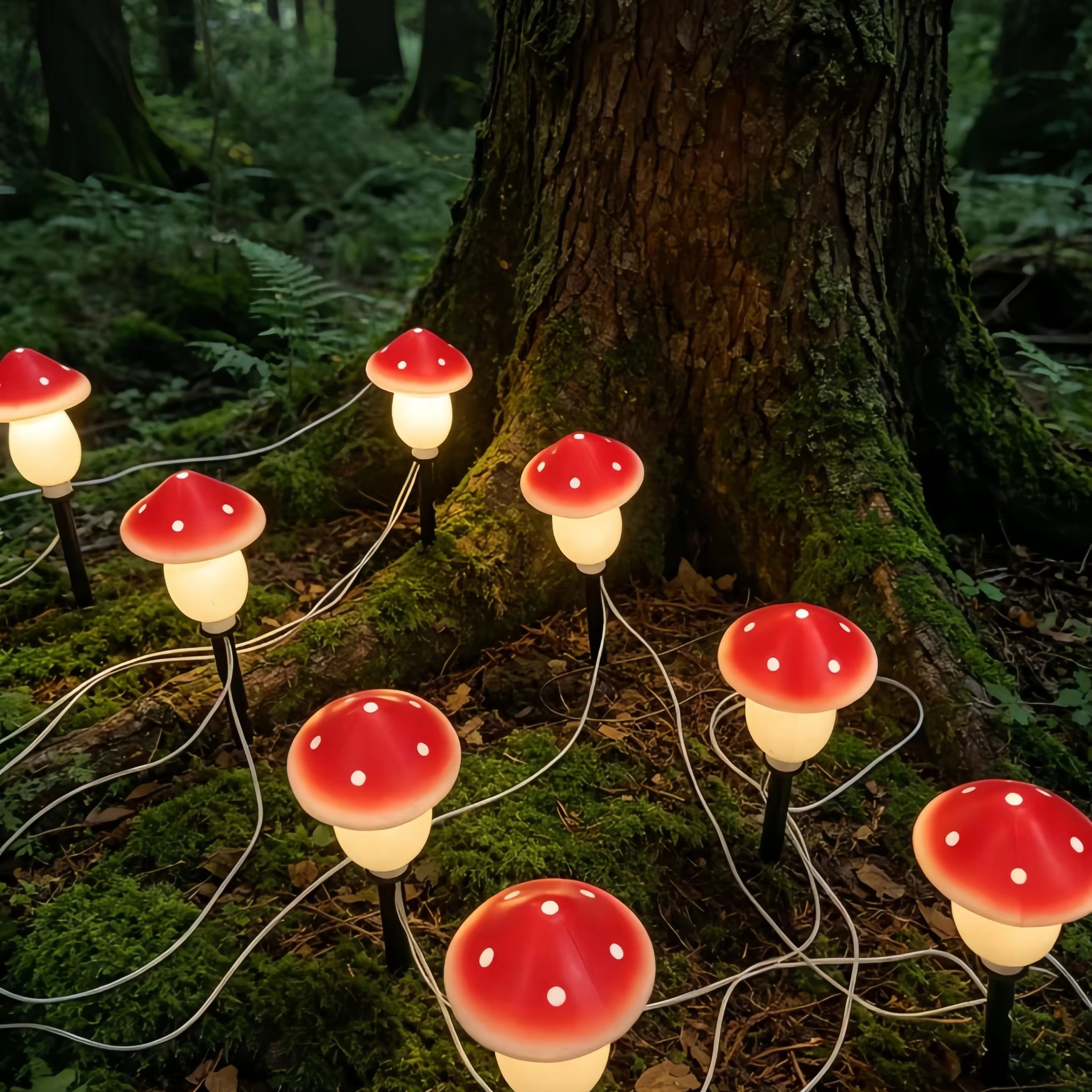 Solar Mushroom String Lights W - Christmas Lights Outdoor recensione e prezzo