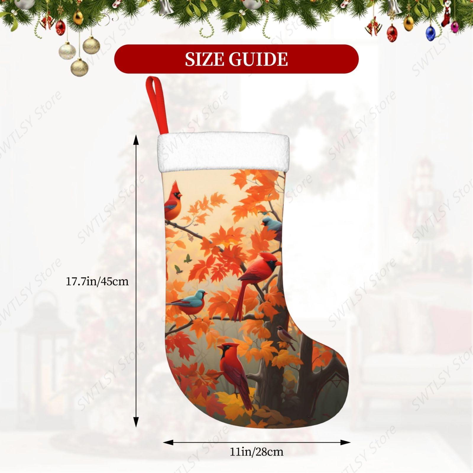 Fall Cardinal Birds and Maple- - Christmas Stocking Hanging recensione e prezzo