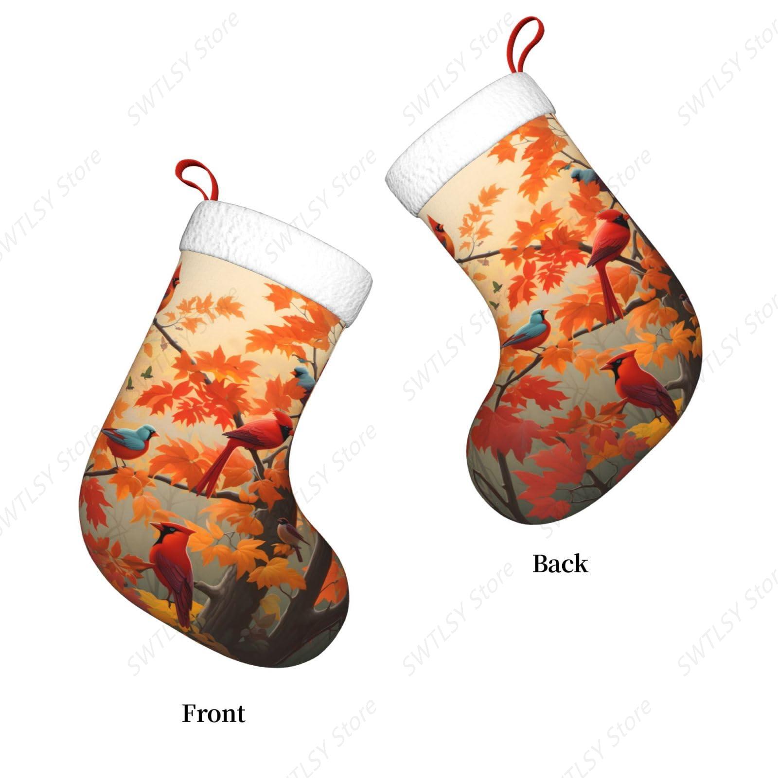 Fall Cardinal Birds and Maple- - Christmas Stocking Hanging recensione e prezzo