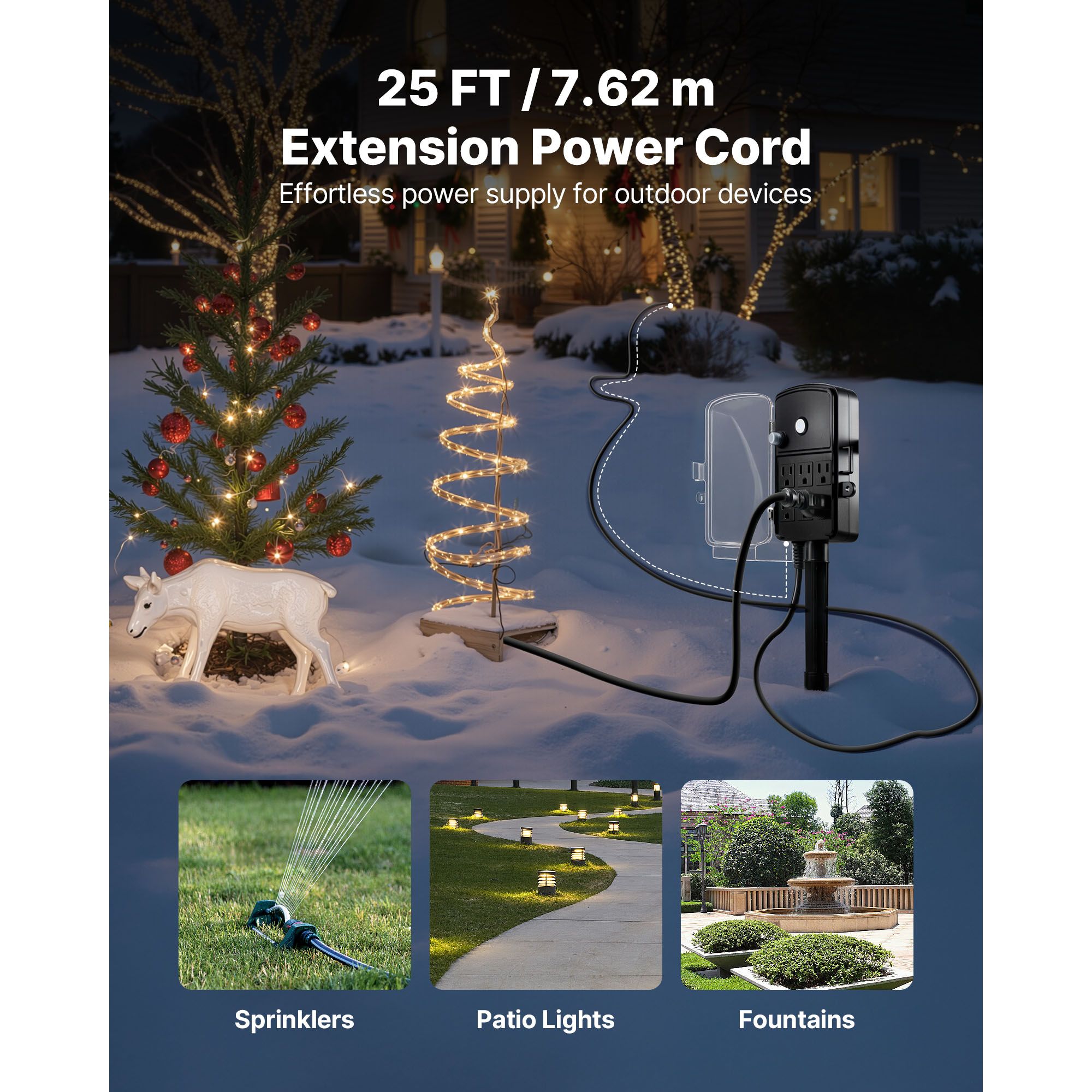 Outdoor Power Stake 25FT Exten - Christmas Lights Outdoor recensione e prezzo