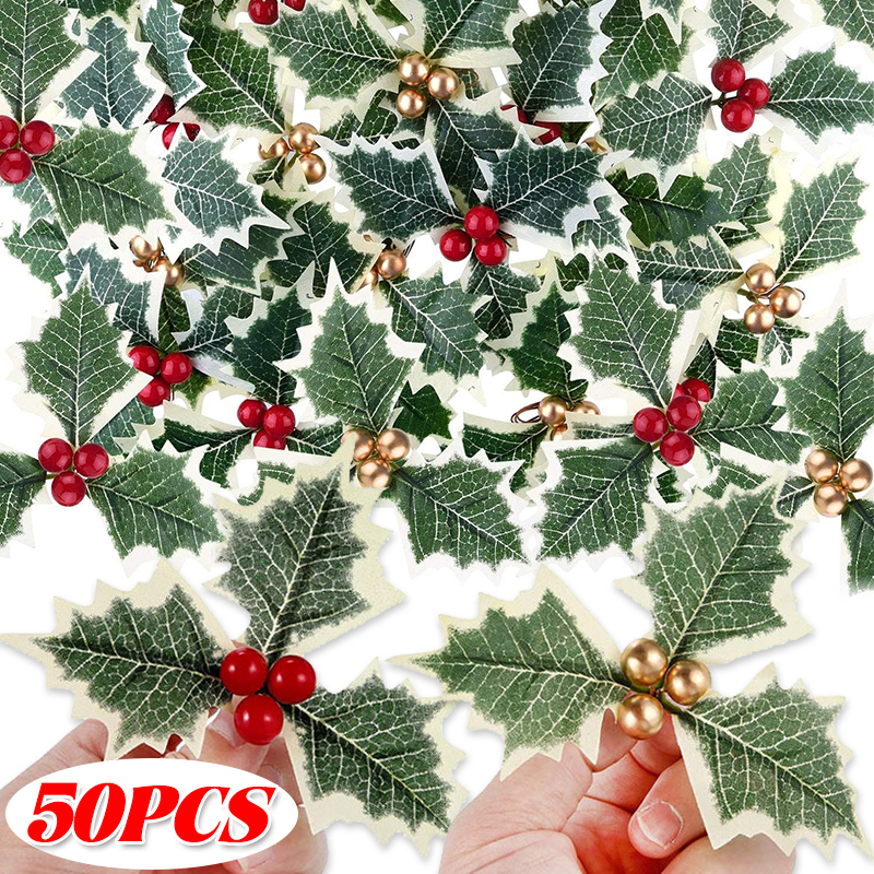 5-50pcs Christmas Holly Berrie - Christmas Wreath Fake recensione e prezzo