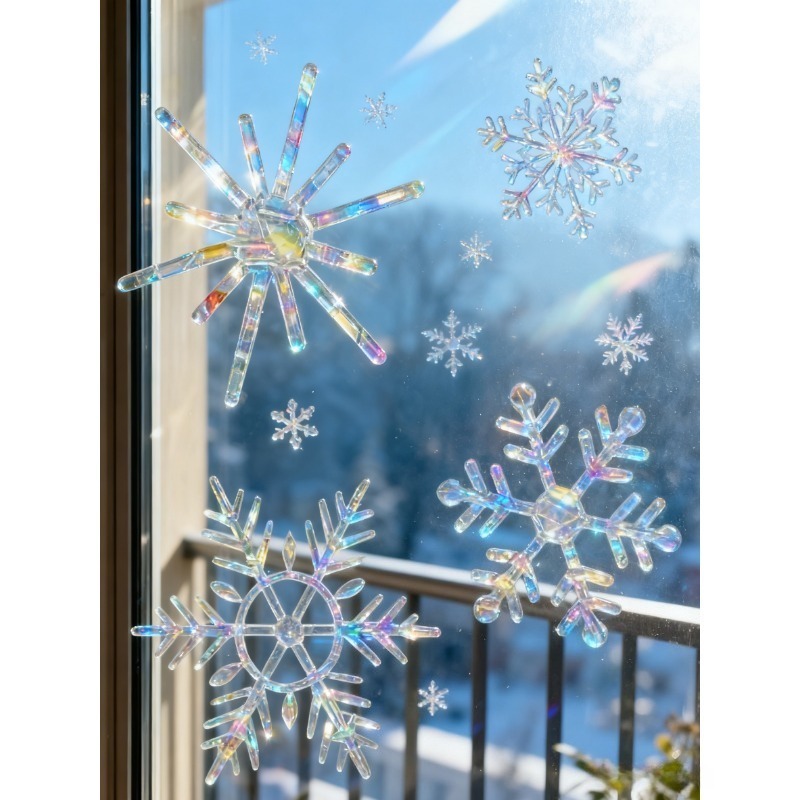 Xmas Snowflake Pattern Rainbow - Snowflake Window Decal recensione e prezzo