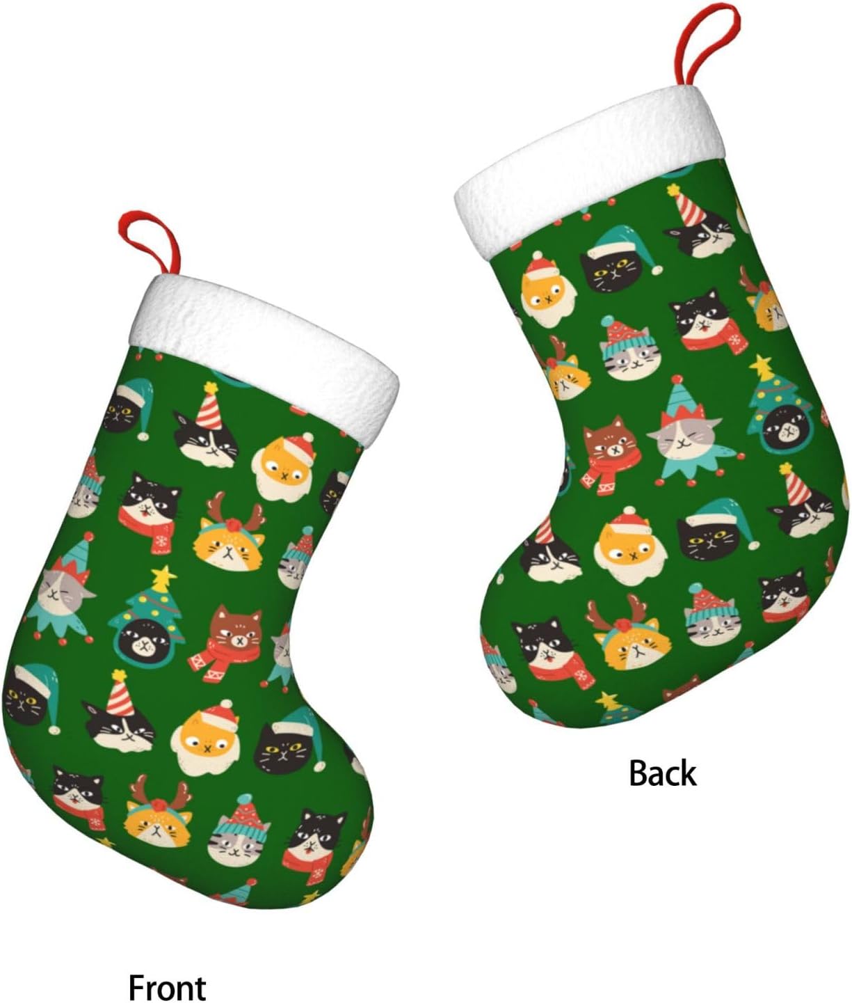 Cute Cats Green Christmas Stoc - Christmas Stocking Hanging recensione e prezzo