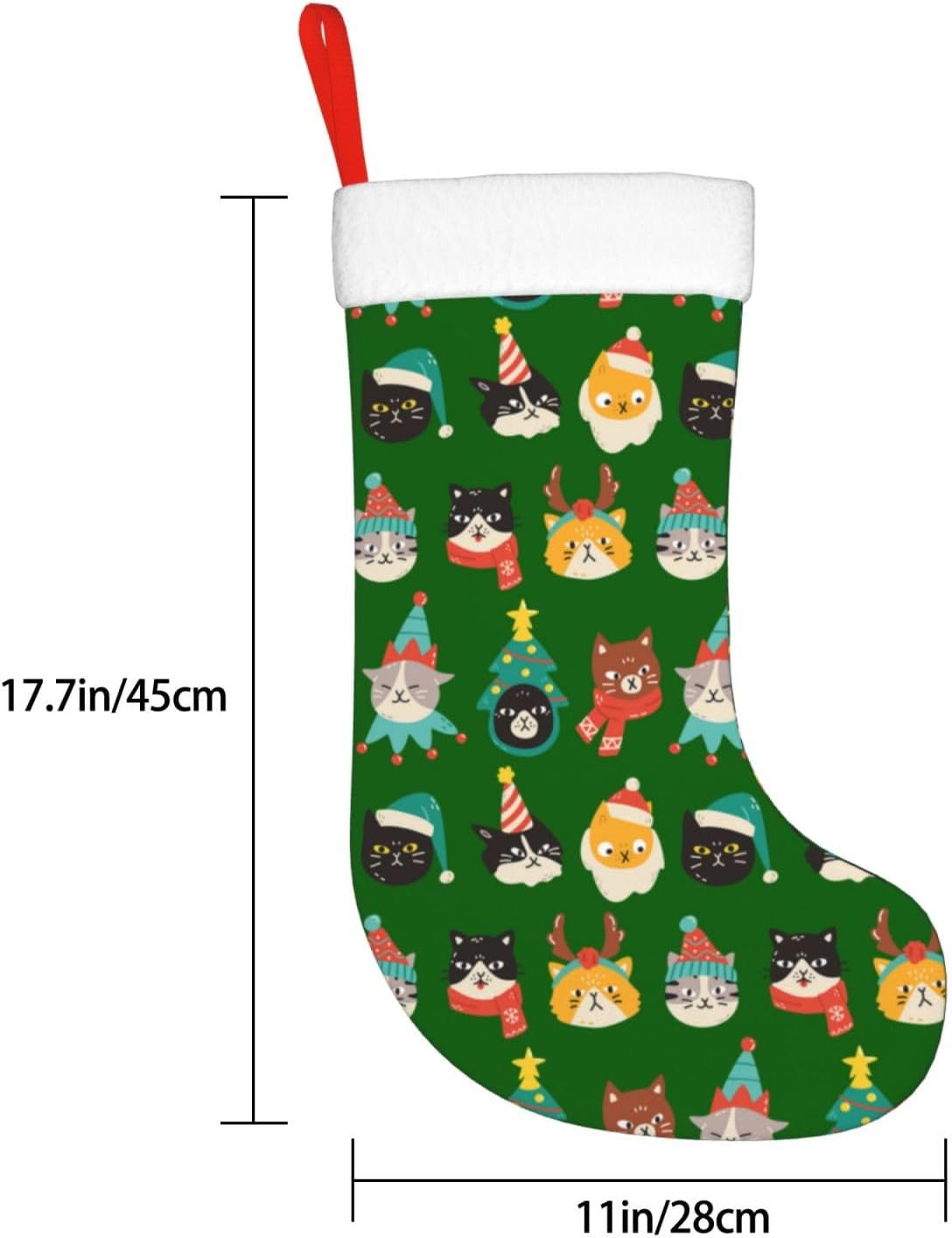 Cute Cats Green Christmas Stoc - Christmas Stocking Hanging recensione e prezzo